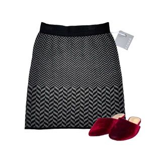 Kenar Wool Chevron/Herringbone Pencil Skirt